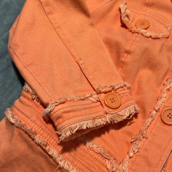 Live a Little Orange Blazer, Jacket, Fringe, Retro, Boho, Hippie, Size PS - Picture 5 of 9